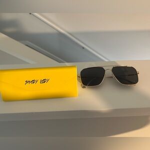 Black and Gold Aviator Sunglasses